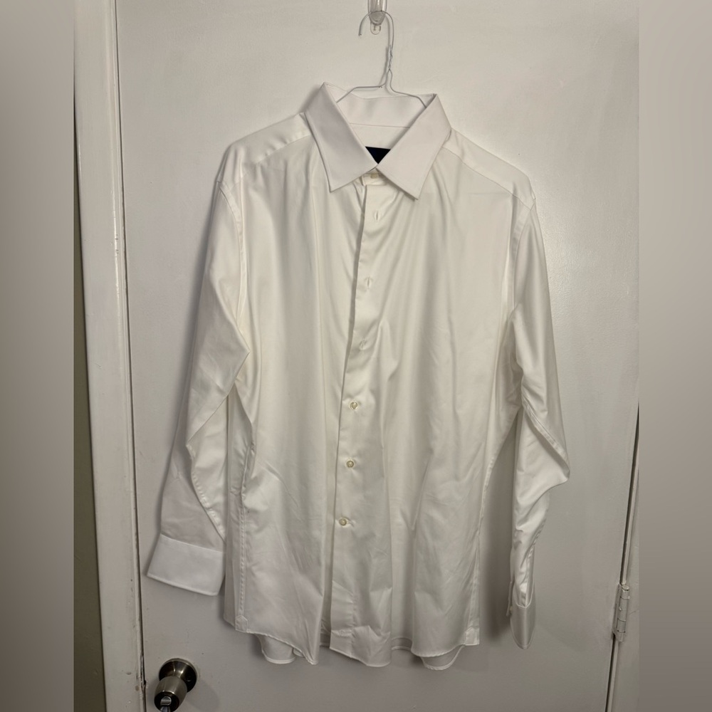 David Donahue White Dress Shirt men’s 18 34/35 button down office work